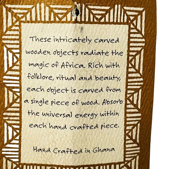 Handcrafted African Wooden Statues From Ghana 18" - Picture 3 of 8